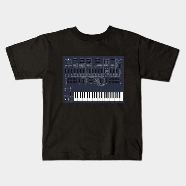 ARP 2600 - White/Blue - With Keyboard Kids T-Shirt by RetroFitted